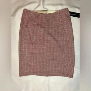 Liverpool Los Angeles Plaid Barbiecore Pencil Skirt Size Petite 10Mauve/White